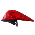 Driver Side Tail Light, with Bulb, Halogen, Clear and Red Lens, Hatchback