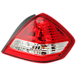 Passenger Side Tail Light, with Bulb, Halogen, Clear and Red Lens, Sedan