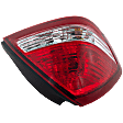 Driver Side Tail Light, with Bulb, Halogen, Clear and Red Lens, Sedan