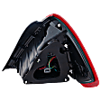 Driver Side Tail Light, with Bulb, Halogen, Clear and Red Lens, Sedan