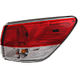 Passenger Side Tail Light, with Bulb, Halogen, Clear and Red Lens, Except Hybrid Models, CAPA CERTIFIED