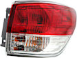 Passenger Side Tail Light, with Bulb, Halogen, Clear and Red Lens, Except Hybrid Models, CAPA CERTIFIED