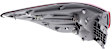 Passenger Side Tail Light, with Bulb, Halogen, Clear and Red Lens, Except Hybrid Models, CAPA CERTIFIED