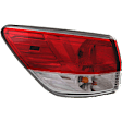 Driver Side Tail Light, with Bulb, Halogen, Clear and Red Lens, Except Hybrid Models