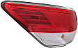 Driver Side Tail Light, with Bulb, Halogen, Clear and Red Lens, Except Hybrid Models, CAPA CERTIFIED