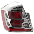2010-2012 Nissan Sentra - Driver Side Tail Light, with Bulb, Halogen, Clear and Red Lens, Base/S/SL Models