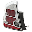 2010-2012 Nissan Sentra - Driver Side Tail Light, with Bulb, Halogen, Clear and Red Lens, Base/S/SL Models