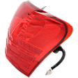 Passenger Side, Outer Tail Light, with Bulb, Halogen, Red Lens, 4 Cyl., 2.5L Engine, CAPA CERTIFIED