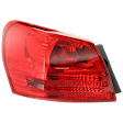 Driver Side, Outer Tail Light, with Bulb, Halogen, Red Lens, 4 Cyl., 2.5L Engine, CAPA CERTIFIED