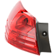 Driver Side, Outer Tail Light, with Bulb, Halogen, Red Lens, 4 Cyl., 2.5L Engine, CAPA CERTIFIED
