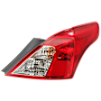 2012-2019 Nissan Versa - Passenger Side Tail Light, with Bulb, Halogen, Clear and Red Lens, 4 Cyl., 1.6L Engine, Sedan, CAPA CERTIFIED