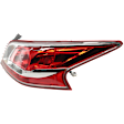 Passenger Side Tail Light, with Bulb, Halogen, Clear and Red Lens, Sedan, Standard Type