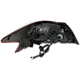 Passenger Side Tail Light, with Bulb, Halogen, Clear and Red Lens, Sedan, Standard Type