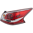 Passenger Side Tail Light, with Bulb, Halogen, Clear and Red Lens, Sedan, Standard Type, CAPA CERTIFIED