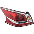 Driver Side Tail Light, with Bulb, Halogen, Clear and Red Lens, Sedan, Standard Type