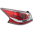 Driver Side Tail Light, with Bulb, Halogen, Clear and Red Lens, Sedan, Standard Type