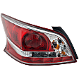 Driver Side Tail Light, with Bulb, Halogen, Clear and Red Lens, Sedan, Standard Type, CAPA CERTIFIED