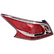 Driver Side Tail Light, with Bulb, LED, Clear and Red Lens, Sedan, CAPA CERTIFIED