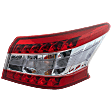 Passenger Side, Outer Tail Light, with Bulb, Halogen, Clear and Red Lens