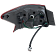Passenger Side, Outer Tail Light, with Bulb, Halogen, Clear and Red Lens