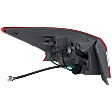 Passenger Side, Outer Tail Light, with Bulb, Halogen, Clear and Red Lens
