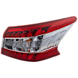 Passenger Side, Outer Tail Light, with Bulb, Halogen, Clear and Red Lens, CAPA CERTIFIED
