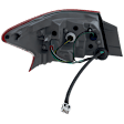 Passenger Side, Outer Tail Light, with Bulb, Halogen, Clear and Red Lens, CAPA CERTIFIED