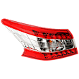 Driver Side, Outer Tail Light, with Bulb, Halogen, Clear and Red Lens