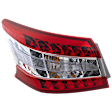 Driver Side, Outer Tail Light, with Bulb, Halogen, Clear and Red Lens, CAPA CERTIFIED
