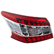 Driver Side, Outer Tail Light, with Bulb, Halogen, Clear and Red Lens, CAPA CERTIFIED