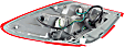 Driver Side Tail Light, with Bulb, Halogen, Clear and Red Lens, Except CrossCabriolet Model, Production Date From March 2012