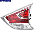 Passenger Side, Inner Tail Light, with Bulb, LED, Clear and Red Lens, CAPA CERTIFIED