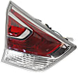 Driver Side, Inner Tail Light, with Bulb, LED, Clear and Red Lens, CAPA CERTIFIED