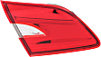 Driver Side, Inner Tail Light, without Bulb, Halogen, Clear and Red Lens
