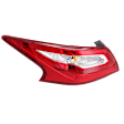 Driver Side, Outer Tail Light, with Bulb, Halogen, Clear Red Lens, Chrome Interior, 16-17 Base/S/SL/SV Models, CAPA CERTIFIED