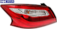Driver Side, Outer Tail Light, with Bulb, Halogen, Clear Red Lens, Chrome Interior, 16-17 Base/S/SL/SV Models, CAPA CERTIFIED