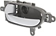 Front or Rear, Driver Side Interior Door Handle, Beige Bezel with Silver Lever, With Door Lock Button