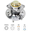 2004 Pontiac Grand Prix - Rear, Driver or Passenger Side Wheel Hub, Fits Models Without ABS, 5 Lugs, With Bearing