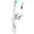 Rear, Passenger Side Power Window Regulator, With Motor