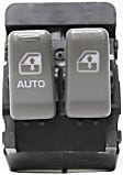 Front, Driver Side Window Switch, Gray, 2-Button