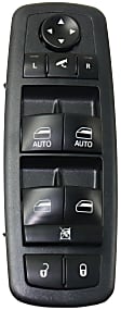 Front, Driver Side Window Switch, Black, with Bezel