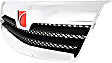 Grille, Chrome Shell with Black Insert, 6 Cyl., 3.6L Engine