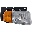 Passenger Side Headlight, with Bulb, Halogen, Except Sealed Beam, Clear and Amber Lens, Base Model