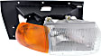 Passenger Side Headlight, with Bulb, Halogen, Except Sealed Beam, Clear and Amber Lens, Base Model
