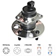 Rear, Driver or Passenger Side Wheel Hub, With Bearing, With Sensor, 4 x 3.94 in. Bolt Pattern, Base Model, 4 Cyl., 1.9L Engine, FWD