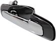 Front Or Rear, Passenger Side Chrome Lever with Smooth Black Bezel Exterior Door Handle, Without Key Hole