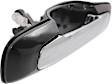 Front Or Rear, Passenger Side Chrome Lever with Smooth Black Bezel Exterior Door Handle, Without Key Hole