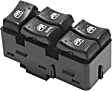 Front, Driver Side Window Switch, Black, 5-Button, Sedan