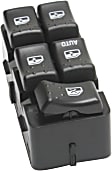 Front, Driver Side Window Switch, Black, 5-Button, Sedan