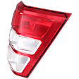 Passenger Side Tail Light, without Bulb, Halogen, Clear and Red Lens